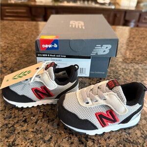 New Balance Kids Sneakers - Gray, Black, and Red